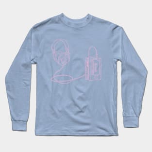Portable Tape Player (Light Pink Lines) Analog / Music Long Sleeve T-Shirt